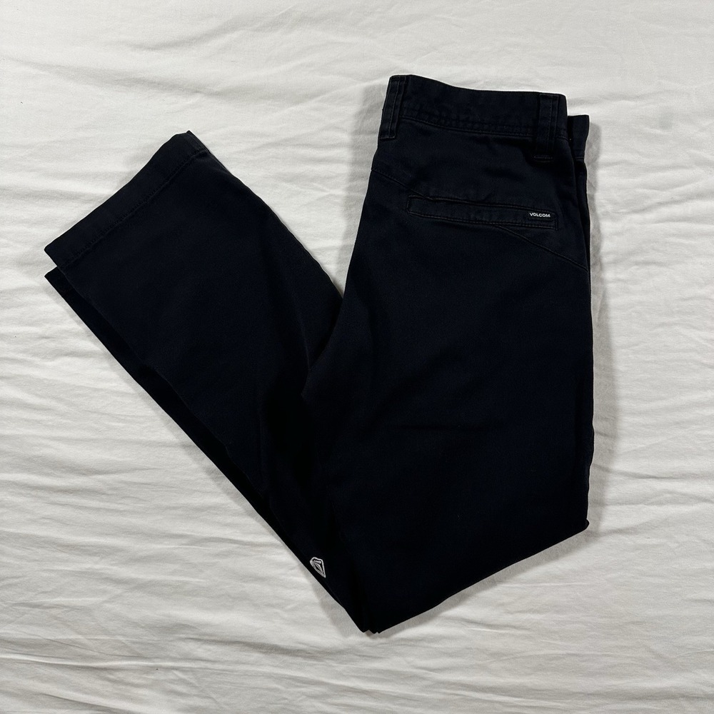 Men's Volcom True To This Pants SZ 29 Black Straight Leg‎ Pocket Chino Skate